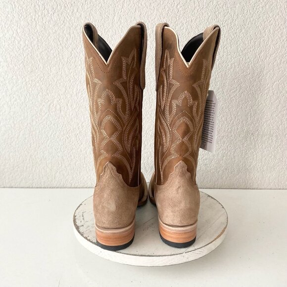 Lane SARATOGA Womens Square Toe Cowboy Boots 10 Latte Suede Western Cowgirl - Picture 3 of 11